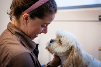 Loving with puppy